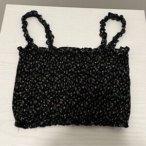 Women’s Floral Shirred Crop Top